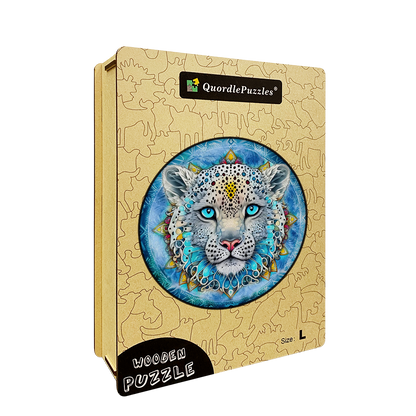 Snow Leopard Mandala trä pussel