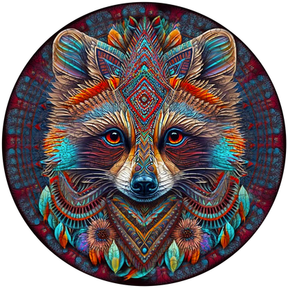 Mandala Raccoon trä pussel