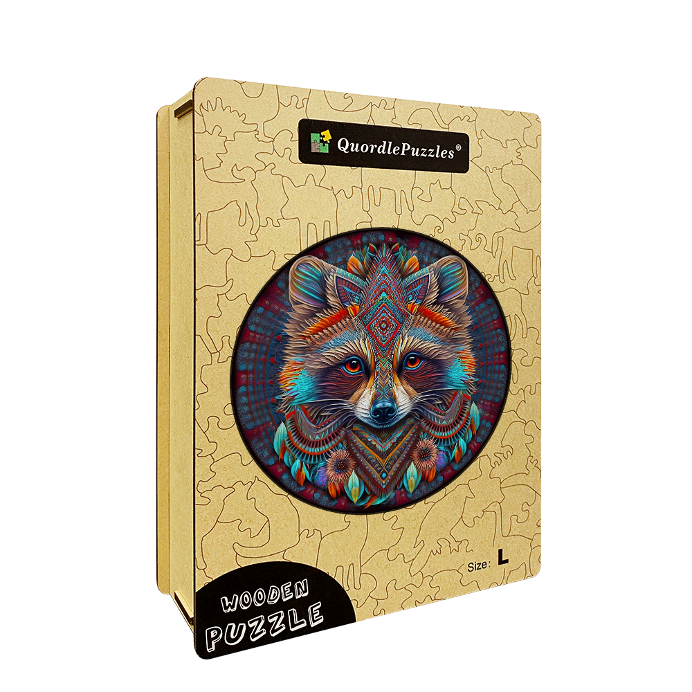 Mandala Raccoon trä pussel