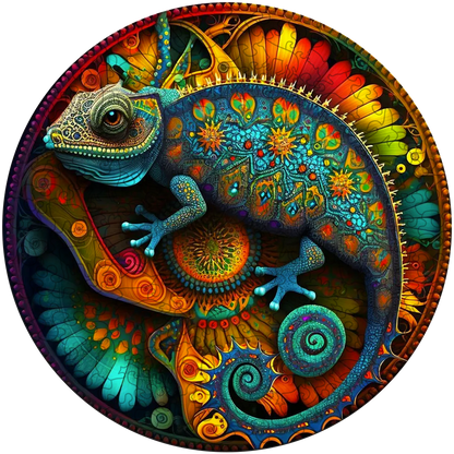 Mandala Chameleon trä pussel