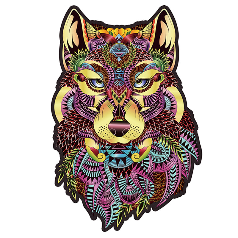 Brown Wolf Head Pussel